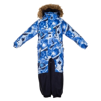 Детский зимний комбинезон Huppa Fenno, р.122, синий с принтом (36240030-82735-122) - Pampik