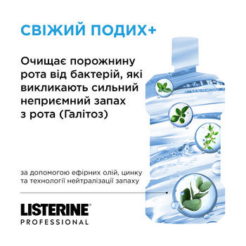 Ополаскиватель для полости рта Listerine Professional Свежее дыхание+, 500 мл - Pampik - 7