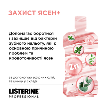 Ополіскувач для ротової порожнини Listerine Professional Захист ясен+, 500 мл - Pampik - 7