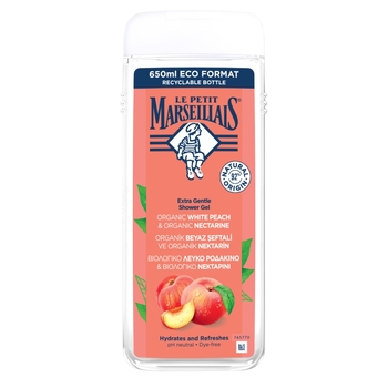 Гель для душу Le Petit Marseillais Біо Білий персик і Нектарин, 650 мл - Pampik