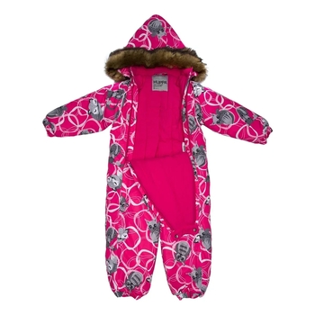 Дитячий зимовий комбінезон Huppa Keira, р.80, фуксія з принтом (31920030-23263-080) - Pampik - 4