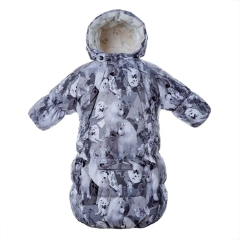 Спальний мішок-конверт Huppa Emily, пуховий, р.56, світло-сірий з принтом (32010055-02628-056) - Pampik