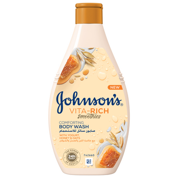 Гель для душу Johnson's Vita-Rich Смузі, доглядовий, з йогуртом, вівсом і медом, 250 мл - Pampik