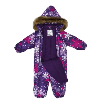 Детский зимний комбинезон Huppa Keira, р.62, лилoвый с принтом (31920030-14353-062) - Pampik - 4