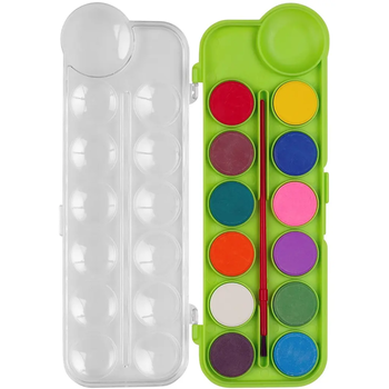 Акварельні фарби ZiBi, салатова упаковка, 12 кольорів (ZB.6559-15) - Pampik - 2