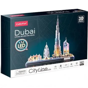 Трехмерная головоломка-конструктор CubicFun City Line с LED-подсветкой Дубай (L523h) - Pampik - 2