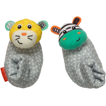 Погремушка-носочки Infantino Зебра и тигр - Pampik