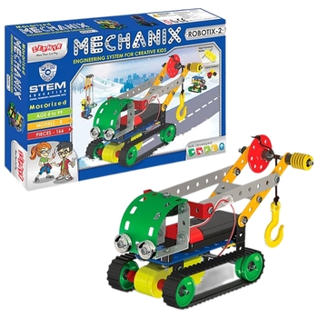 Конструктор металлический Zephyr Mechanix Robotix-2, с электромотором, 8 моделей, 166 элементов (1063) - Pampik