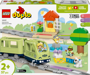 Конструктор LEGO DUPLO Town Інтерактивний пригодницький потяг 57 деталей (10427) - Pampik