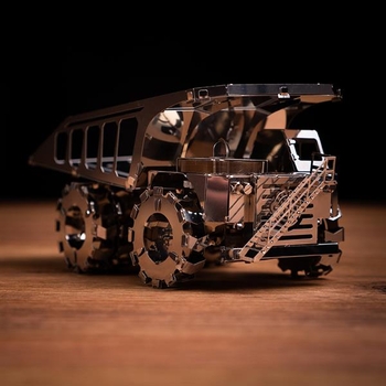 Колекційна модель-конструктор Metal Time Quarry Transporter Кар'єрний самоскид механічний, 71 деталь (MT014) - Pampik - 8
