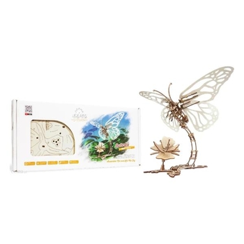 Деревянный механический 3D конструктор Ugears Бабочка (70081) - Pampik - 8