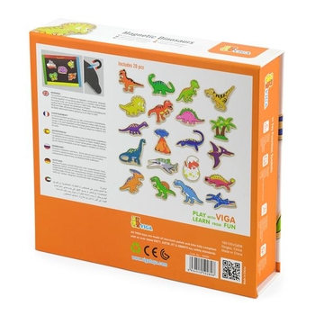 Набір магнітів Viga Toys Динозаври, 20 шт. (50289) - Pampik - 3