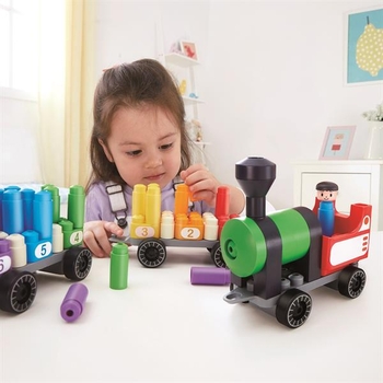 Конструктор PolyM Веселковий поїзд з цифрами, 63 деталі (760022) - Pampik - 4