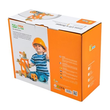 Деревянный набор Viga Toys Подъемный кран и самосвал (51616) - Pampik - 4