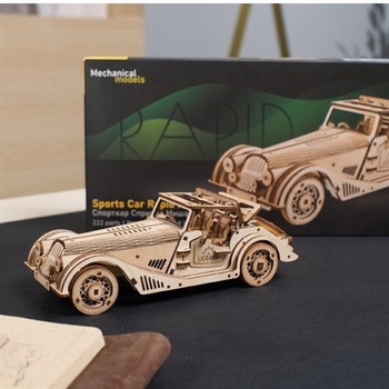 Деревянный механический 3D конструктор Ugears Спорткар Ловкая мышь (70202) - Pampik - 11