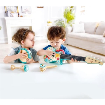 Набір музичних інструментів Hape 4 в 1 Укулеле (E0638) - Pampik - 5