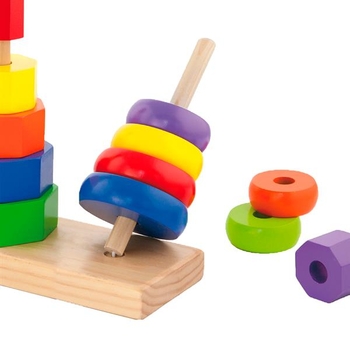 Набор деревянных пирамидок Viga Toys Три фигуры (50567) - Pampik - 2