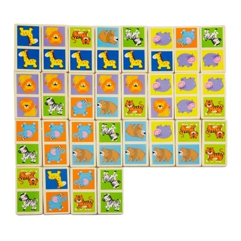 Деревянное домино Viga Toys Зверята (51307) - Pampik