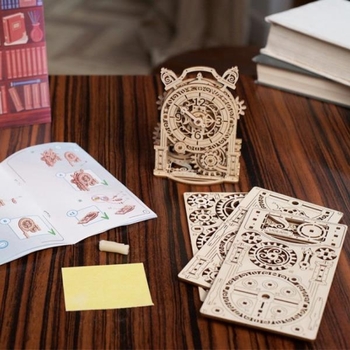 Деревянный механический 3D конструктор Ugears Винтажный будильник (70163) - Pampik - 15