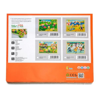 Дерев'яний пазл Viga Toys Времена года: Зима, 24 елементи (51272) - Pampik - 3