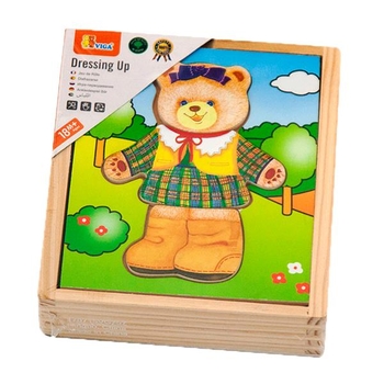 Деревянный пазл Viga Toys Гардероб медведицы, 18 элементов (56403) - Pampik