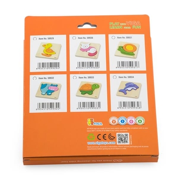 Дерев'яний мініпазл Viga Toys Равлик (59931) - Pampik - 3