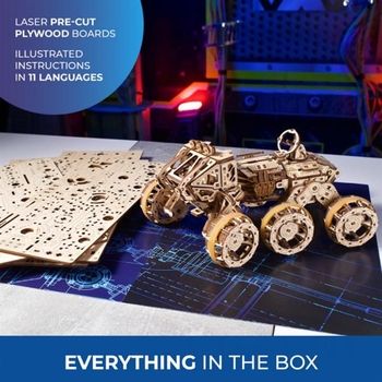 Дерев'яний механічний 3D конструктор Ugears Пілотований марсохід, 562 деталі (70206) - Pampik - 12