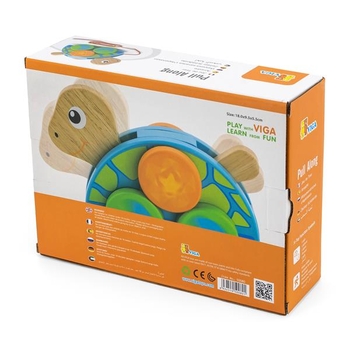 Дерев'яна каталка Viga Toys Черепаха (50080) - Pampik - 3
