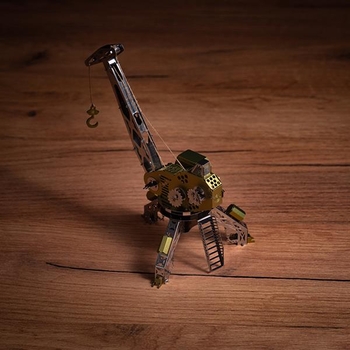 Колекційна модель-конструктор Metal Time Mighty Machine Портовий кран механічний, двоколірний (MT055) - Pampik - 8