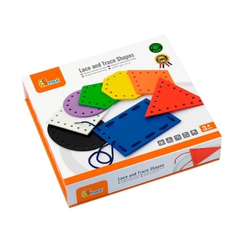Деревянная шнуровка Viga Toys Геометрические фигуры (50538) - Pampik - 2
