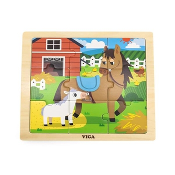 Дерев'яний пазл Viga Toys Коники, 9 елементів (44624) - Pampik - 2