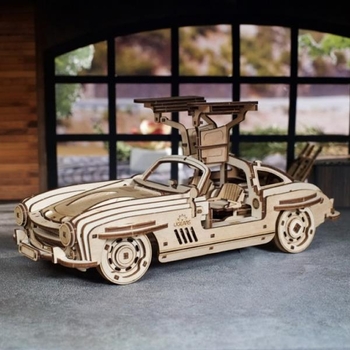 Деревянный механический 3D конструктор Ugears Крылатое спорткупе (70205) - Pampik - 9