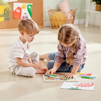 Пазл Hape Динозаври з розмальовкою, 24 елементи (E1641) - Pampik - 6