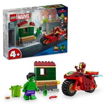 Конструктор LEGO Super Heroes Залізна людина на мотоциклі й Галк 68 деталей (76287) - Pampik