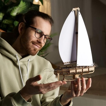 Деревянный механический 3D конструктор Ugears Яхта Океанская Красавица (70193) - Pampik - 10