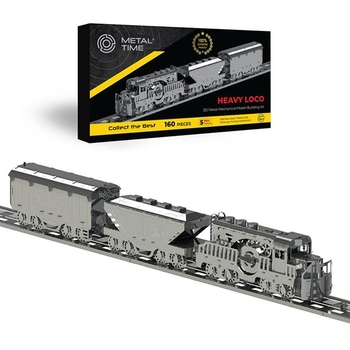 Коллекционная модель-конструктор Metal Time Heavy Loco Грузовой карго-поезд механический (MT023) - Pampik
