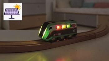 Железная дорога Hape с поездом 37 эл. с мировыми эффектами от солнечной батареи (E3762) - Pampik - 9