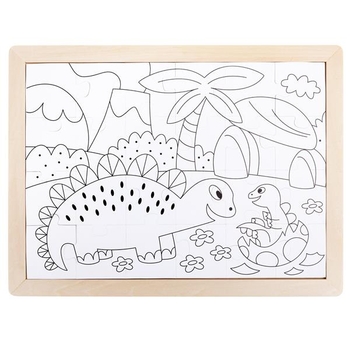 Пазл Hape Динозаври з розмальовкою, 24 елементи (E1641) - Pampik - 2
