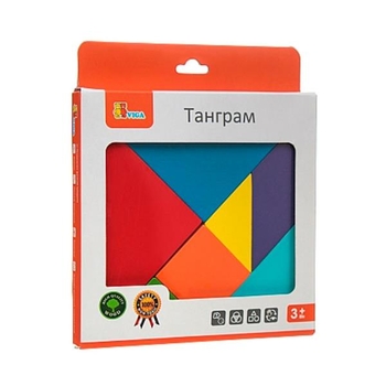 Гра-головоломка Viga Toys Кольоровий дерев'яний танграм, 7 елементів (55557) - Pampik - 2