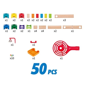 Конструктор-лабиринт Hape Marble Run Множество дорожек 50 эл. (E1102) - Pampik - 4