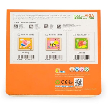 Дерев'яний міні-пазл Viga Toys Жук Сонечко, 4 елементи (50140) - Pampik - 2