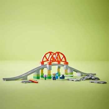 Конструктор LEGO DUPLO Town Залізничний міст і колії додатковий набір 42 деталі (10426) - Pampik - 10