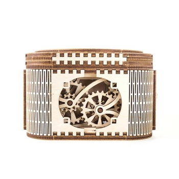 Дерев'яний механічний 3D конструктор Ugears Скринька з секретом (70031) - Pampik - 2