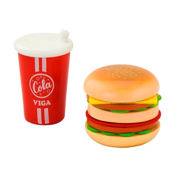 Іграшкові продукти Viga Toys Дерев'яні гамбургер і кола (51602) - Pampik