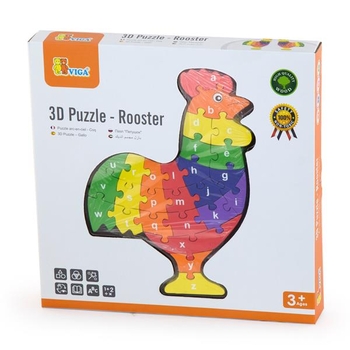 Дерев'яний пазл Viga Toys Півник по літерах (55244) - Pampik - 2