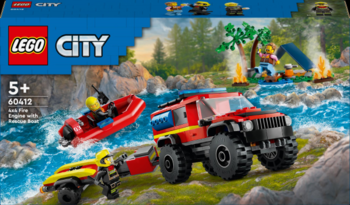 Конструктор LEGO City Пожежний позашляховик із рятувальним човном 301 деталь (60412) - Pampik