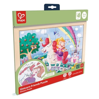 Пазл Hape Єдинороги з розмальовкою, 24 елементи (E1642) - Pampik - 5