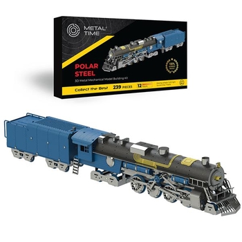 Коллекционная модель-конструктор Metal Time Polar Steel color Поезд цветной механический (MT052) - Pampik