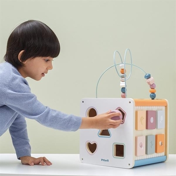 Бизикуб деревянный PolarB 8 в 1 (44098) - Pampik