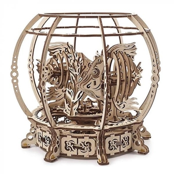 Деревянный механический 3D конструктор Ugears Аквариум (70155) - Pampik